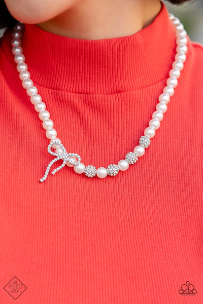 Classy Cadence - White Necklace - Fashion Fix