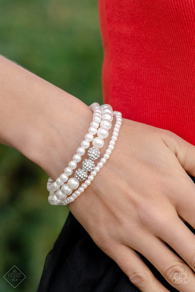 Showy Soprano - White Bracelet - Fashion Fix